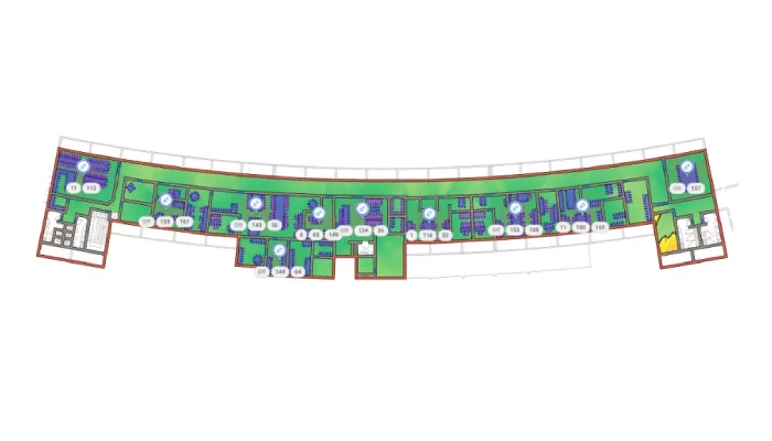 Plano técnico con ubicación de puntos de acceso WiFi.